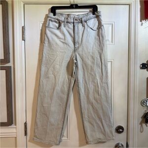 MADEWELL Distressed Light Gray Wide Leg Pants